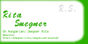 rita smegner business card